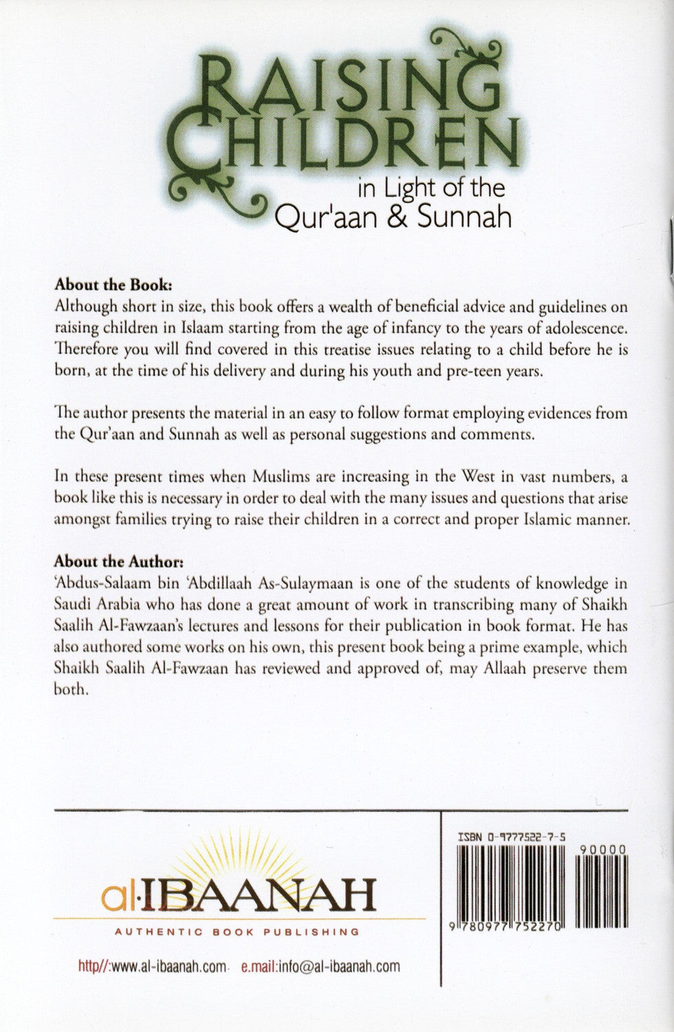 RAISING CHILDREN according to the Quran and Sunnah